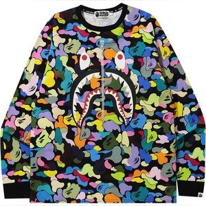 BAPE Multi Camo Shark Long Sleeve